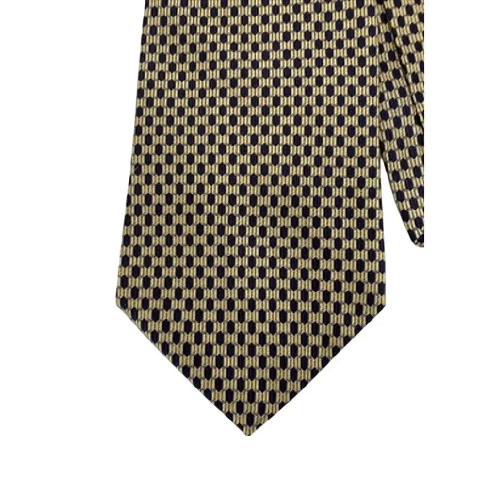 Nautica Tie Gold Navy Geometric Pattern Accent Necktie NWT 57”X4”